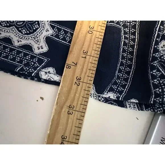 NEW Knox Rose Large Women Patchwork Bandana Print Sun Dress Blue 15-51k - Picture 7 of 9